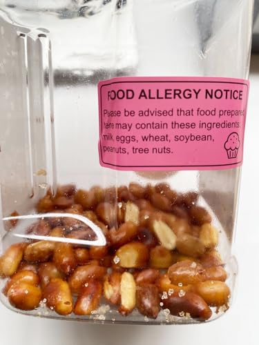 1x2 inch 500PCS Food Allergy Warning Labels Allergies Stickers