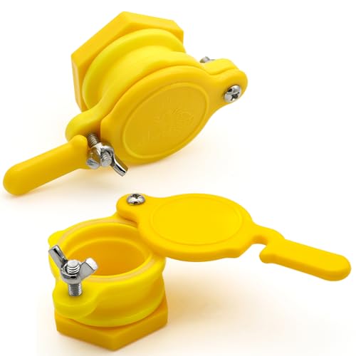 2Pcs Honey Gate Valve for Extractor, Yellow | Durable Nylon, Bee Hive Honey Harvesting Equipment, For 5 Gallon Bucket, Honey Extractor Tap - color: Yellow