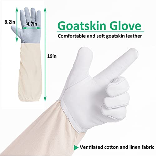 LONGADS Professional Bee Suit for Men and Women, Full Body Beekeeping Suit with Gloves & Protective Round Veil, Size XXL (Fits 69-73 Inches / 5'9"-6'1") for Apiary & Backyard - size: XXL for 5'11"-6'3"