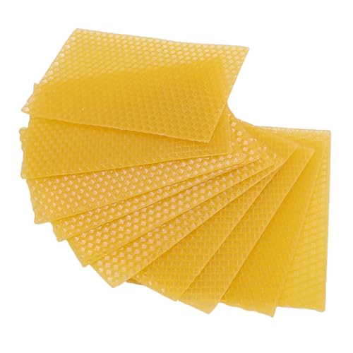 Dioche Beeswax Sheets Foundation Candle Making DIY Soft Cuttable Bendable Natural Beeswax Material for Candle Crafting Beekeeping 20Pcs