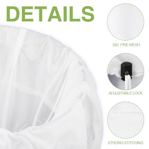 Chumia 15 Pack Brew Bags Reusable Extra Large 26 x 22'' Fine Mesh Strainer Cold Brew Filters Drawstring Cheese Cloth Straining Bags Wine Making Supplies for Fruit Cider Beer