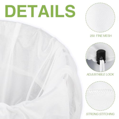 Chumia 15 Pack Brew Bags Reusable Extra Large 26 x 22'' Fine Mesh Strainer Cold Brew Filters Drawstring Cheese Cloth Straining Bags Wine Making Supplies for Fruit Cider Beer