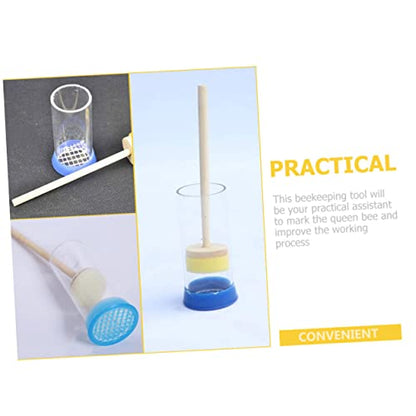 POPETPOP 2pcs Queen Marking Bottle Plastic Cages Essential Beekeeping Tool for Isolation of Design for Easy Use Stick for Beekeepers