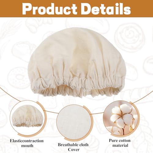 8Pcs Sourdough Jar Covers Mason Jar Cloth Cover for Sourdough Reusable Fermentation Lids Elastic Cotton Breathable Cloth Bowl Lid, Fits 3-4 Inch Jars Mouths