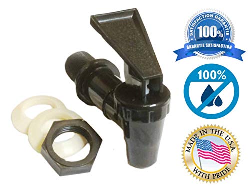 AquaNation BPA Free Replacement Water Cooler Faucet Bottle Jug Ceramic Water Crock Reusable Tap Spout Beverage Lever Pour Dispenser Valve Gravity Water Spigot - Made in USA (1, Black) - color: Black