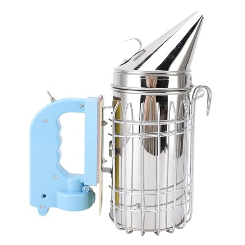 Electric Beehive Smoker, Stainless Steel Beekeeping Equipment with Plastic Handle and Large Fuel Chamber, for Beekeeper Apiculture and Inspection