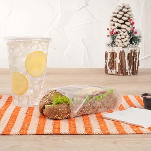 Restaurantware Plastic Food Wraps 1000 Pack of 10.75" x 10" Pre-Cut Clear Sandwich Wraps Disposable Pop-Up Microwavable Freezable Greaseproof Food Covers for Burgers, Snacks, And Take Out - size: 10.8" x 10"