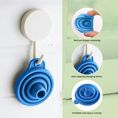 4 Pack Collapsible Silicone Funnels Kitchen Use Foldable Food Grade Liquid Transfer Tools Oil Water Spice Jar Bottle Filling, 12 g, 15 g, 20 g, 35 g - color: Blue, size: 4Pack
