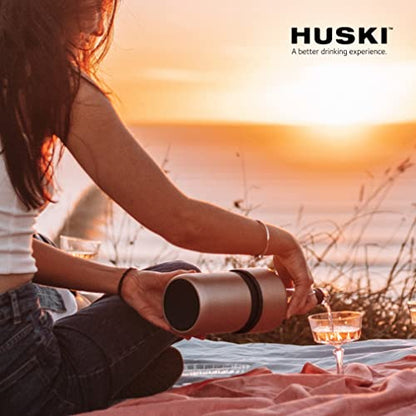 Huski Wine Chiller | Award Winning Iceless Design | Keeps Wine Cold up to 6 Hours | Wine Accessory | Next Generation Ice Bucket | Fits Some Champagne Bottles | Perfect Gift for Wine Lovers (Black) - color: Matte Black