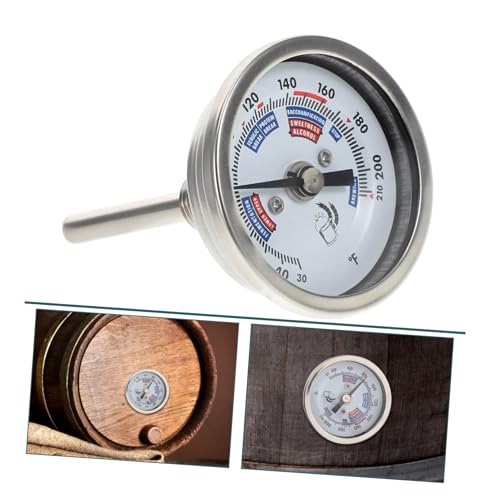 Cabilock 304 Stainless Steel Wine Thermometer High Precision Dial Thermometer for Winemaking and Brewing Corrosion and Rust Resistant for Homebrew and Wine Barrel Monitoring