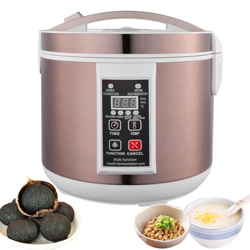 Multi-functional Health Fermentation Pot Black Garlic Fermenter Stainless Steel Fermenter Automatic Fermentation Pot for Yogurt Enzyme Natto Sweet Rice Fruit Wine Kimchi(5L) - size: 5L