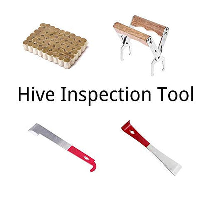 Honey Lake Bee Hive Tool Kit for Beekeeping with Bee Smoker, 54 Pellets, J Hook, L Hook, Frame Holder Grip, Uncapping Fork, Complete Beekeeping Supplies
