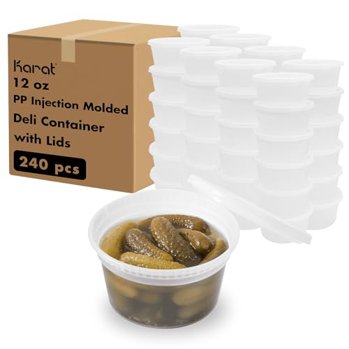 Karat [12oz - 240 ct] Clear PP Injection Molded Round Deli Containers with Lids (FP-IMDC12-PP) - color: Clear, size: 12oz