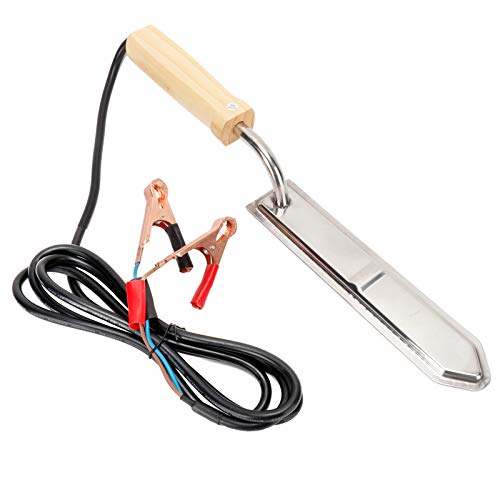 Electric Honey Uncapping Knife, Hot Knife for Honey Comb, Stainless Steel Beekeeping Tool with Wooden Handle, Honey Extractor, Bee Keeping Starter Kit, 12V 42cm Cutter