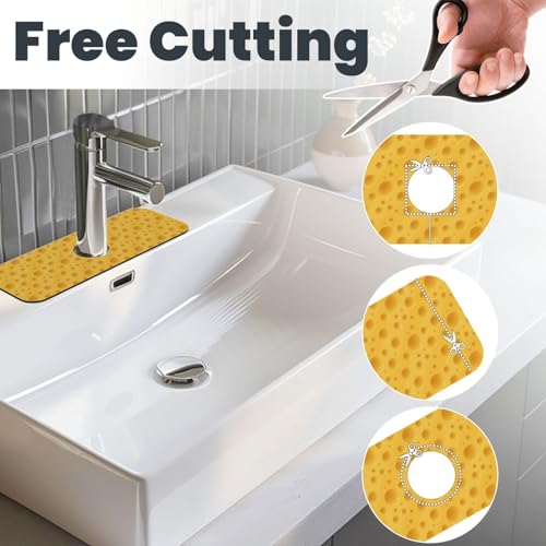 Cheese Faucet Mat For Kitchen Sink, Absorbent Countertop Protector, Quick Dry Sink Splash Guard Pad, Waterproof Draining Mat 15" X 5.5" - color: Style 6