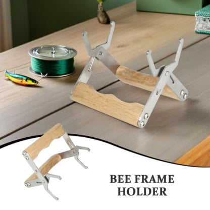 3pcs Beekeeping Frame Holder Tool with Stainless Steel and Wood Construction, Easy-to-use Hive Frame Grip for Honey Harvesting and Inspection, Minimizes Disturbance and Prevents