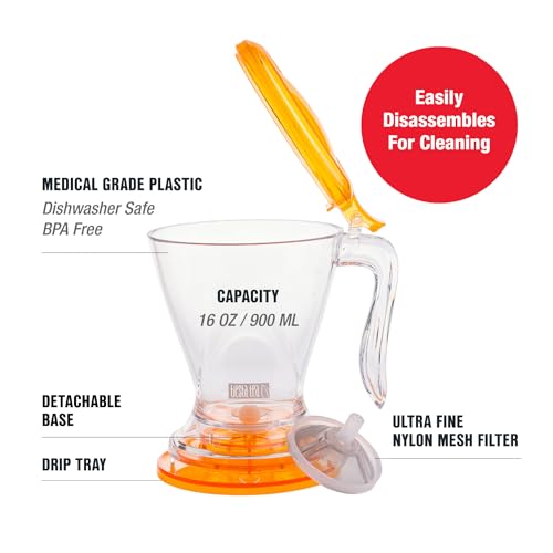 Tiesta Tea Brewmaster Infuser, Large Strainer for Loose Leaf Tea, Fine Mesh Bottom Dispensing, Microwave & Dishwasher Safe, Reusable Steeper, Loose Leaf Holder, 16 Oz - style: Brewmaster (16oz fl oz)