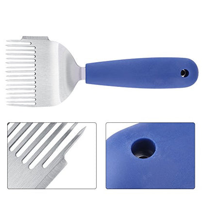 Stainless Steel Plastic Handle Bee Uncapping Fork Hive Tool Bee Equipment for Honeycomb Wax Cap Removal Drone Brood Extraction and Beehive Health Inspection in Beekeeping
