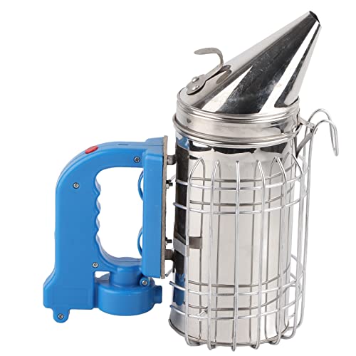 Electric Bee Smoker, Stainless Steel Beekeeping Tool with Heat Cover, Micro-USB Rechargeable, 4 AA Battery Powered