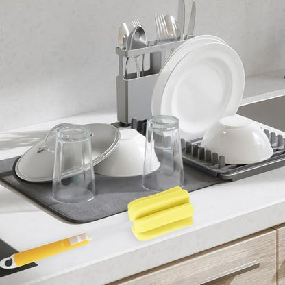 3PCS Adjustable Sponge Cleaning Brush Long Handle Bottle Scrubber Soft for Coffee Glasses Pot Milk Cup Mugs Winebottle Baby Narrow Neck Bottles Random Color
