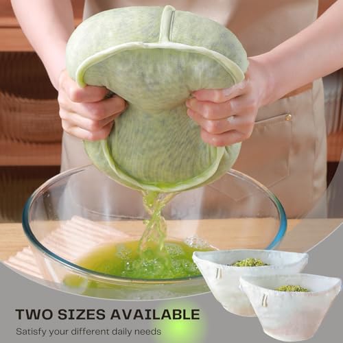 Organic Cotton Cheesecloth Bags, Reusable Nut Milk Bag, 100% Cotton Fine Mesh Strainer Bag for Cooking, Baking, Juicing, Cheese Making (Large-6 Pack) - size: Large-6 Pack