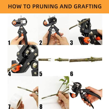 2 in 1 Garden Grafting Tool Kit with 2 Replacement Blades and 1 Grafting Base,Professional Gardening Pruning Tool Set,for Plant Branch Vine Fruit Tree Cutting,Grafting & Trimming
