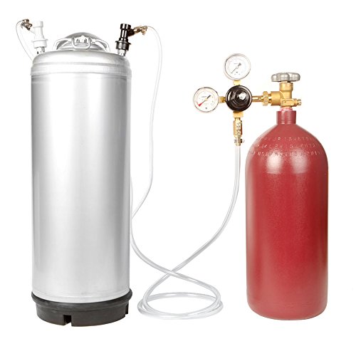 Nitro Coffee Cold Brew Coffee Keg Kit - 5 Gallon Keg, 40 cu ft Nitrogen Tank, Tap, All Accessories