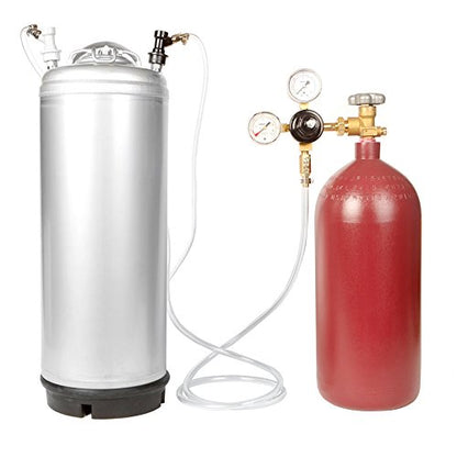 Nitro Coffee Cold Brew Coffee Keg Kit - 5 Gallon Keg, 40 cu ft Nitrogen Tank, Tap, All Accessories