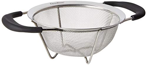 ExcelSteel Professional Quality Heavy Gauge Mesh Colander With Santopreme Handles, 6-1/2-Inch
