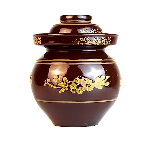 Ceramic Fermentation Crock Jar Kit,Sauerkraut Crock, Traditional Chinese Porcelain Pickle Jar with Water Seal Airlock Lid,Pickle Jar for Fermenting or Pickling Pickl 2.5Kg - size: 2.5Kg