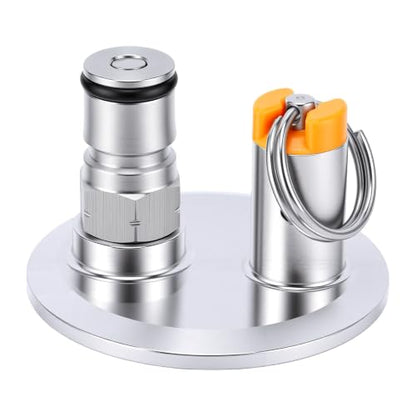 Stainless Steel Clamp End Cap 2 Inch TC Fitting with 17 PSI PRV and Lock Post for Fermenter Kegs