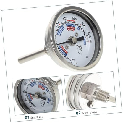 Cabilock 304 Stainless Steel Wine Thermometer High Precision Dial Thermometer for Winemaking and Brewing Corrosion and Rust Resistant for Homebrew and Wine Barrel Monitoring
