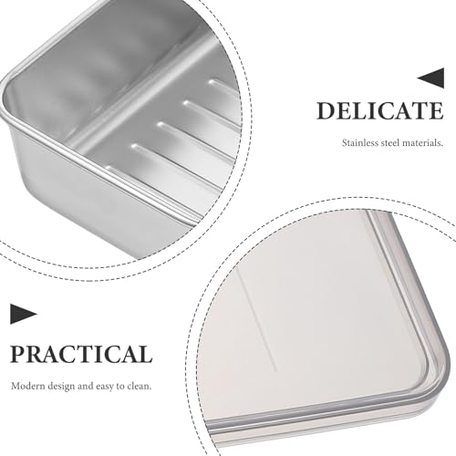 ULTECHNOVO Stainless Steel Cheese Keeper Box for Refrigerator Airtight Food Storage Container for Butter Sliced Cheese Ham and Sausage Freshness Preserving Stylish and Practical Design