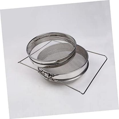 Unomor Strainer Double Sieve Stainless Steel Mesh Filter Beekeeping Filter Strainer 24cm x 10cm