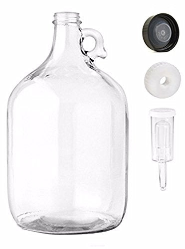 Home Brew Ohio 1Gallon Jug with Econolock, Polyseal Lid, 38 mm Screw Cap w/Hole