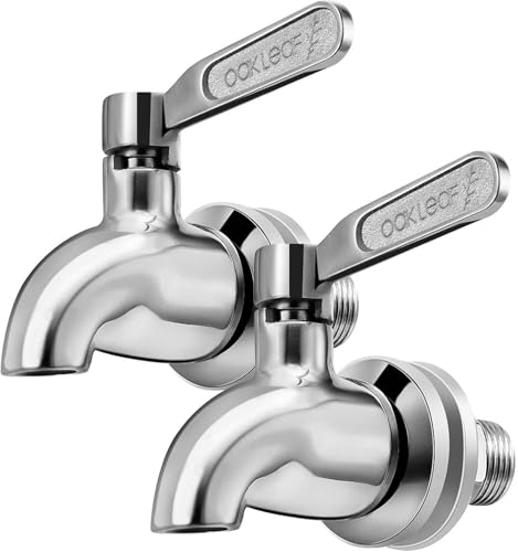 Oak Leaf Replacement Spigot for Beverage Dispenser, Stainless Steel Spigot for Drink Dispenser, Water Dispenser Faucet, Food Grade, 2 Pack - size: 2 Packs