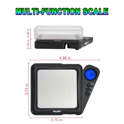 American Weigh Scales Blade Series 200g x 0.01g Digital Pocket Scale 0.01g Accuracy | Precision Mini Scale, Small Digital Gram Scale for Kitchen, Gold, Gems & Coin Scale, Smart Digital & Compact Scale - color: Black, size: 200g x 0.01g