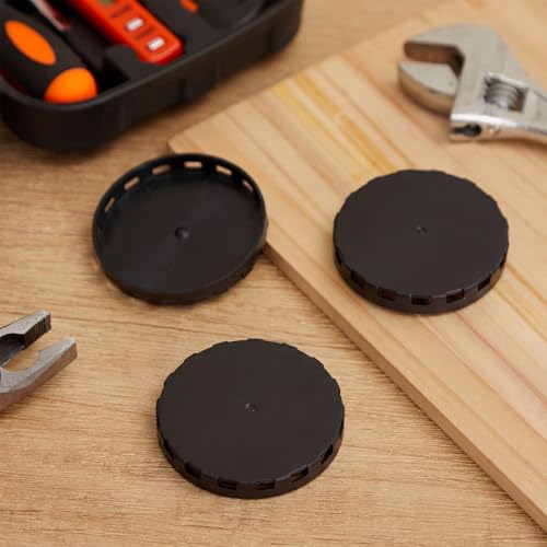 Qinyoung 150 Pcs Keg Plastic Caps with Ventilation Holes Plastic Lids for Protect the Kegs Filling and Valve (Black) - color: Black