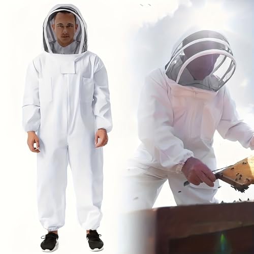 Bee Suit, Full Body Beekeeper Costume Nylon Beekeeping Protective Clothing with Ventilated for Beekeeper