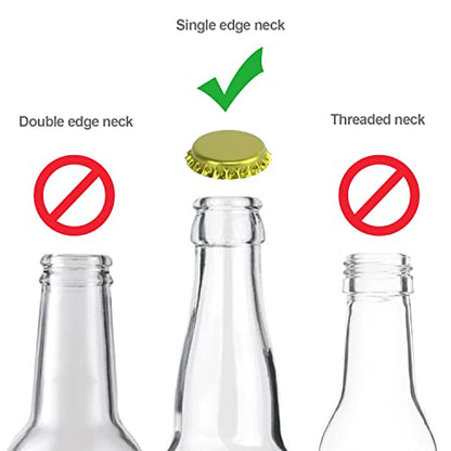 Beer Bottle Capper and Caps Kit, Crown Bottle Cappers Tool With Magnet for Bottle Capping, Red Baron Home Brew Hand Bottles Capper with 150 Crown Caps for Bottling (Beer Bottle Capper)