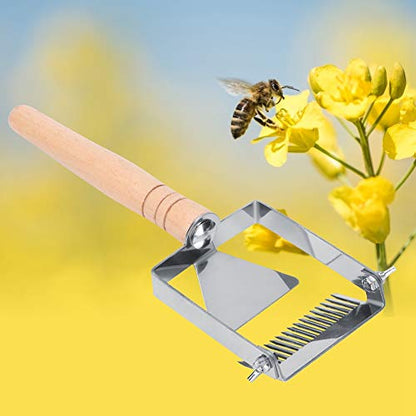 Stainless Steel Adjustable Beehive Scraper, Beekeeping Uncapping Fork Equipment for Efficient Honey Collections