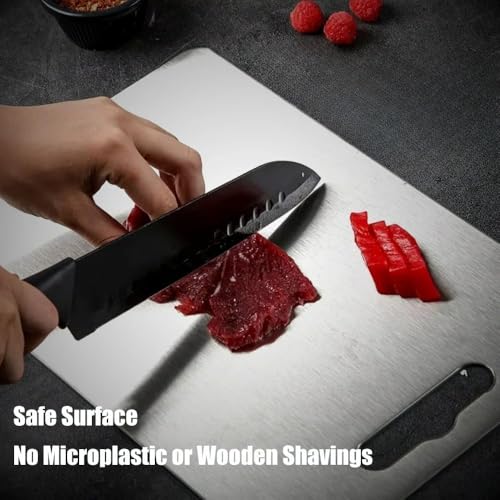 Titanium Cutting Board - 2026 New Upgrade 100% Pure Titanium Cutting Boards for Kitchen Double Sided Non Toxic Titanware Cutting Board,Hygiene Durable Dishwasher Safe Chopping Board (12"L x 9"W) - size: 12"L x 9"W