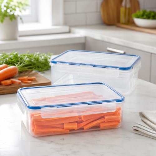 Tribello 140 oz Large Airtight Food Storage Containers with SnapTight Lids – Clear, Stackable, BPA-Free Meal Prep Containers for Kitchen, Freezer & Pantry – 2-Pack - size: 140 OZ - 2 Pack