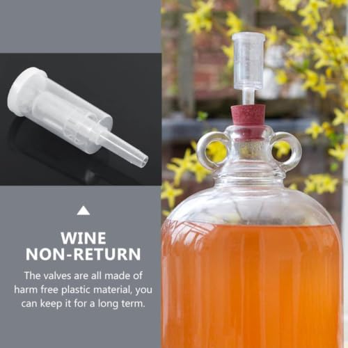 VILLCASE 3 Sets Plastic Airlocks with Silicone Plugs for Home Brewing Beer and Wine Fermentation, White Non-return Check Valves Designed to Release Carbon Dioxide and Prevent Oxygen Entry
