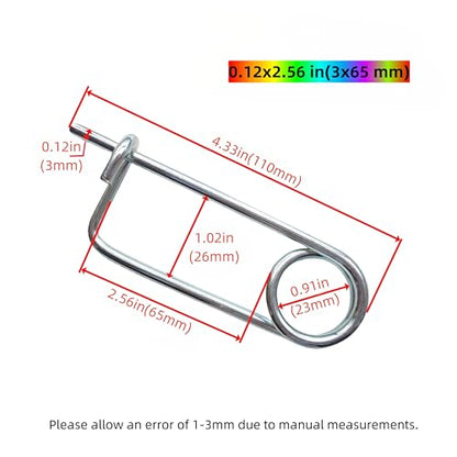 Steel Brooch Shape Open Safety pin Spring pin, Quick Lock line Lock pin Locking Fasteners for Farm Lawn Garden Hooks (0.12x2.56 in(3x65 mm)-8Pcs) - size: 0.12x2.56 in(3x65 mm)-8Pcs
