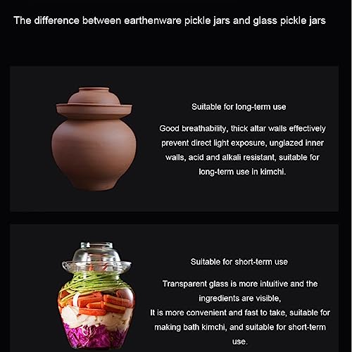 Natural Unglazed Ceramic Fermentation Crock Jar Kit,Sauerkraut Crock, Chinese Porcelain Pickle Jar with Water Seal Airlock Lid,Pickle Jar for Pickling Pickles 8Kg - size: 8Kg