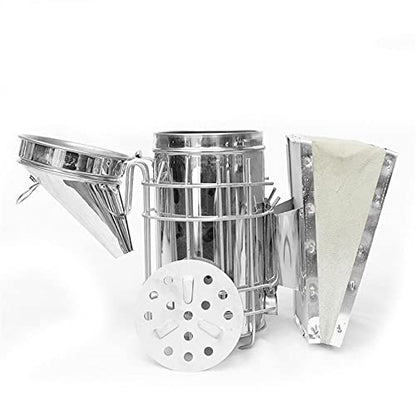 Stainless Steel Bee Hive Smoker with Heat Shield, Beekeeper Dedicated Smoked Bee Beekeeping Equipment (A) - color: A