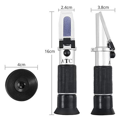 Proster Red Wine Refractometer Grape Wine Refractometer Wine Making Kit Brix Refractometer ATC Alcohol Refractometer Brix Scale for Beer Brewing Wine Brewing Measuring Sugar Alcohol Degree - color: Silver
