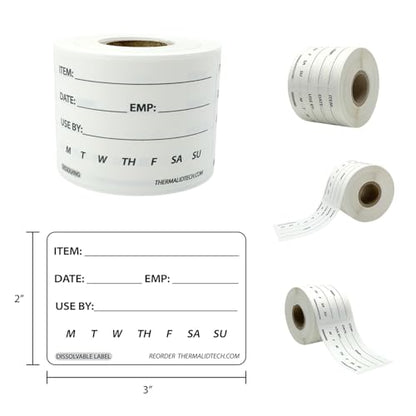 Dissolvable Food Labels, 2x3, Perfect for Commercial Kitchen, Restaurant, Catering Use, 250 Count