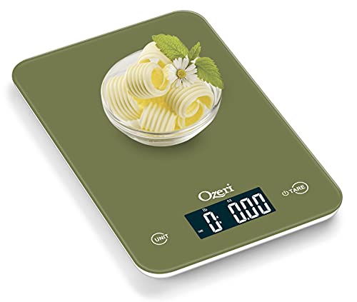 Ozeri Touch Professional Digital Kitchen Scale (12 lbs Edition) in Tempered Glass - color: Calla Green